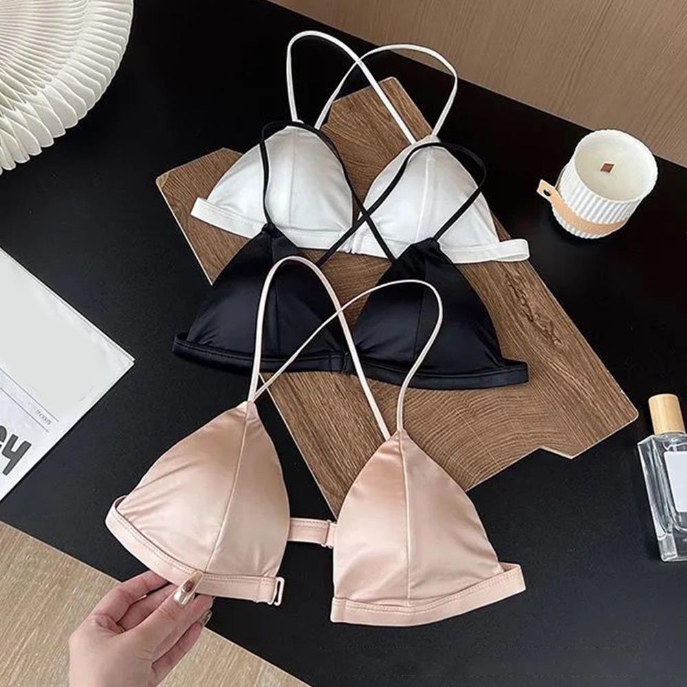 Sexy Satin Front Closure Bras  - Underwire Bra Padded review and price