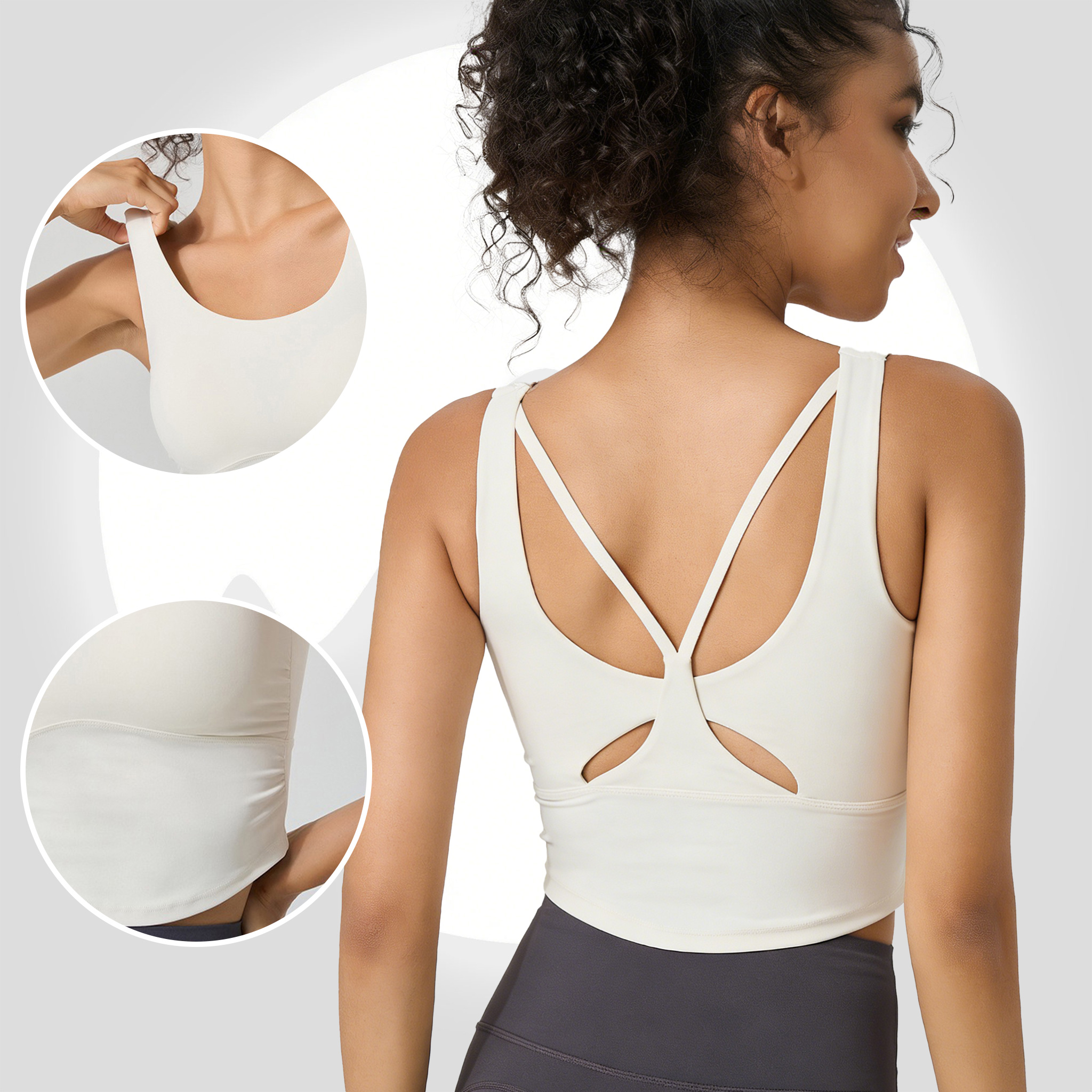 Women's Fixed Cup Yoga Sports  - Sports Bra Racerback review and price